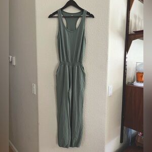 aerie everyday track jumpsuit Cotton Stretchy Comfy  green XS